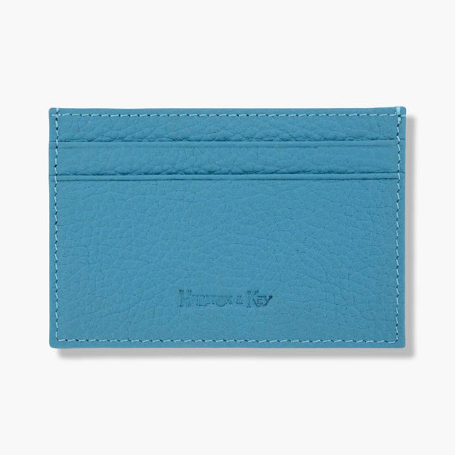 Light Blue Calf Leather Double Sided Card Holder