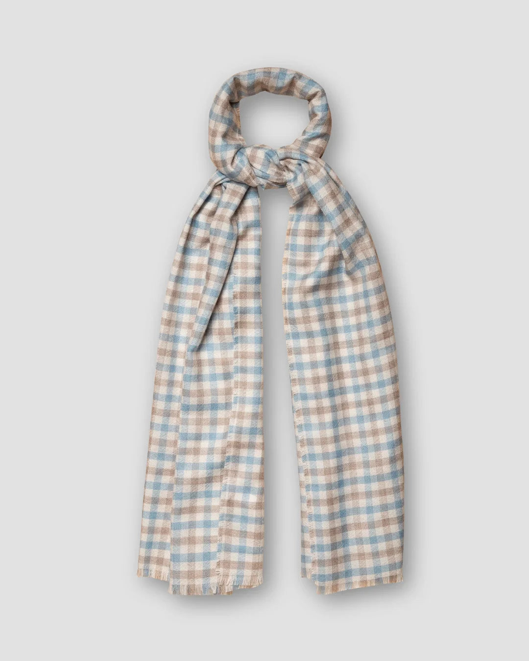 Light Three Color Check Luxury Cashmere Scarf