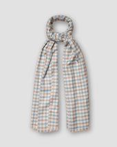Light Blue Three-Color Check Luxury Cashmere Scarf