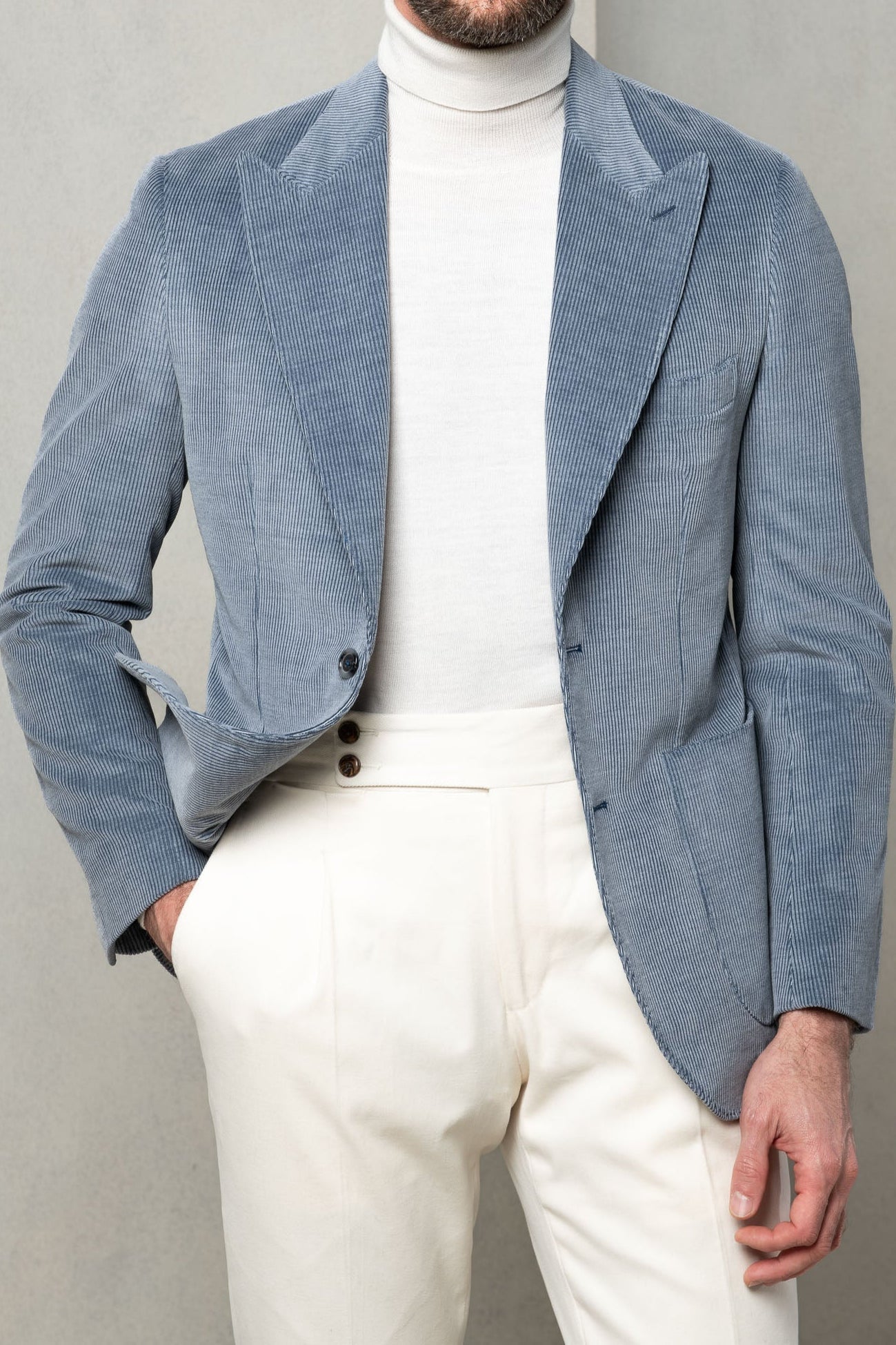 Light Corduroy Jacket Soragna Capsule Collection Made In Italy