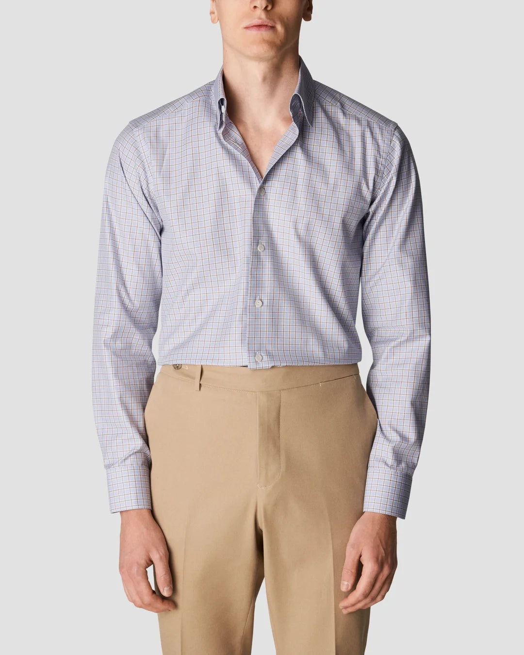 Plaid Cotton Lyocell Stretch Shirt Eton