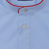 Light Cotton Twill Nightshirt With Red Piping