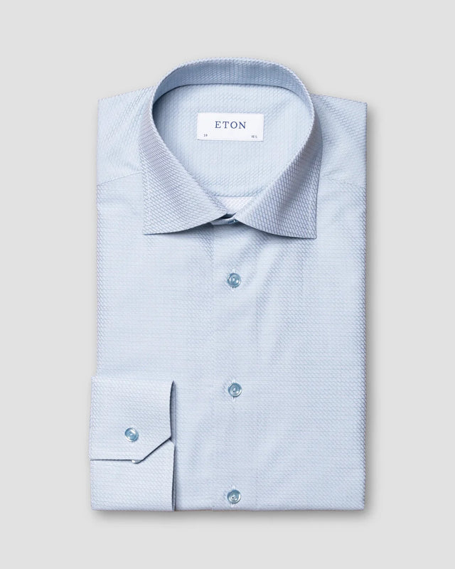 Hellblaues Dobby-Hemd - Eton