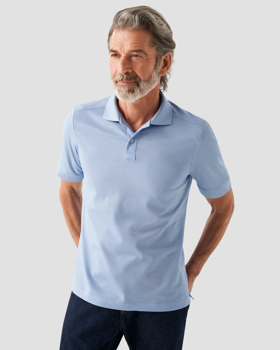 Light Filo Di Scozia Piqu Polo Shirt Short Sleeve Eton