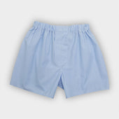 Light Blue End-on-End Cotton Boxer Shorts