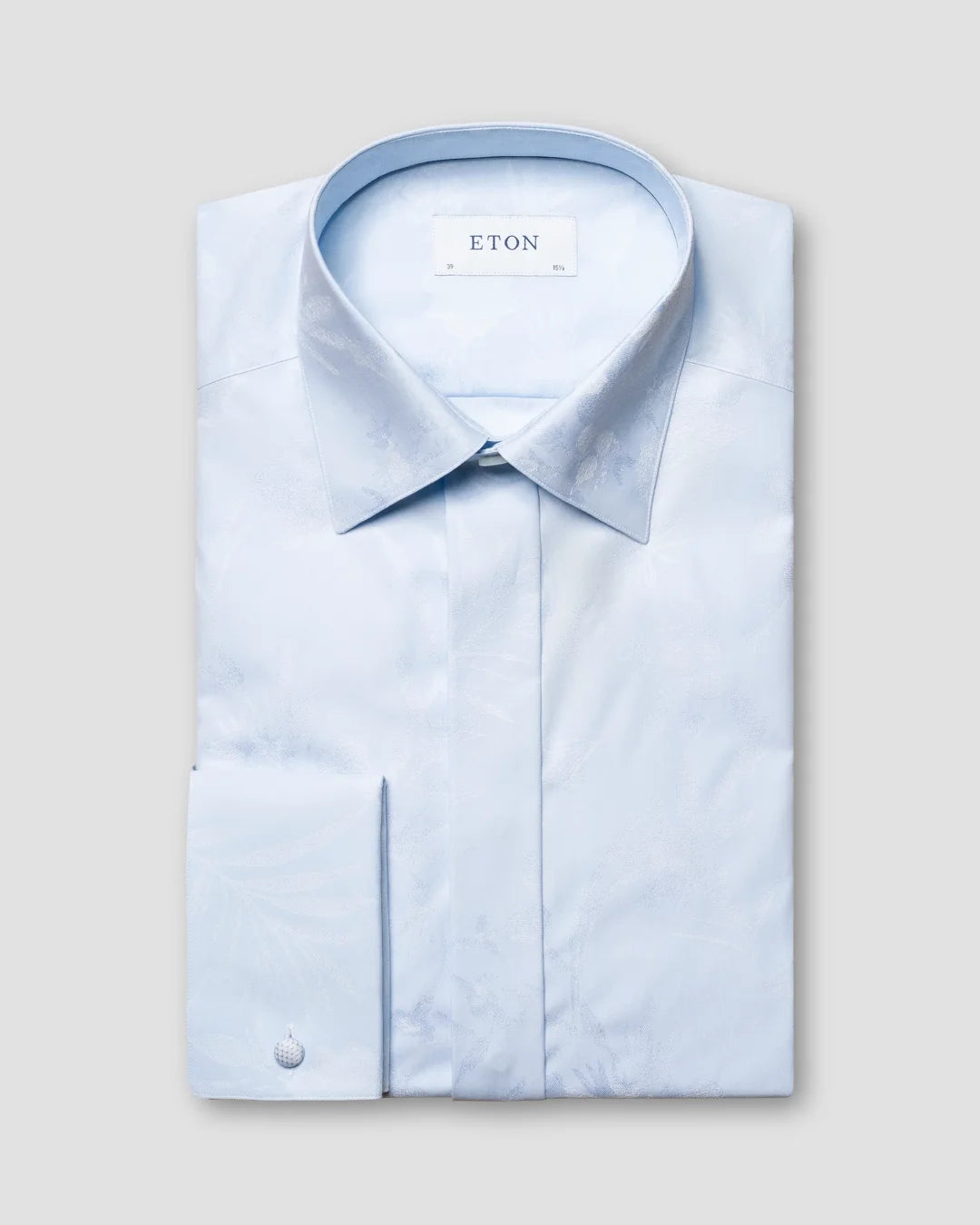Light Floral Print Jacquard Tuxedo Shirt Eton