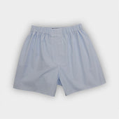 Light Blue Fine Stripe Cotton Boxer Shorts