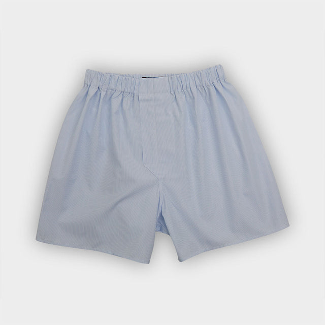 Light Blue Fine Stripe Cotton Boxer Shorts