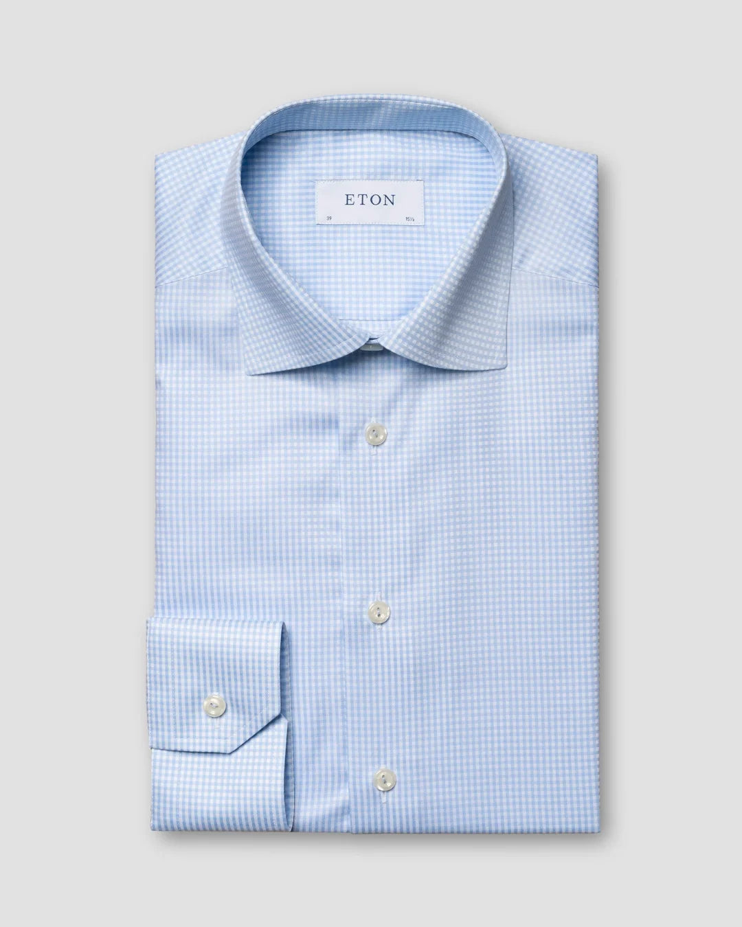 Light Two Color Check Fine Twill Shirt Eton