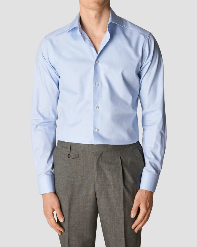 Light blue Fine Twill Shirt - Eton