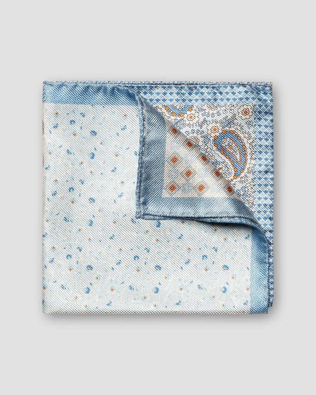 Light Paisley Print Silk Pocket Square