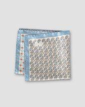 Light Blue Paisley Print Silk Pocket Square
