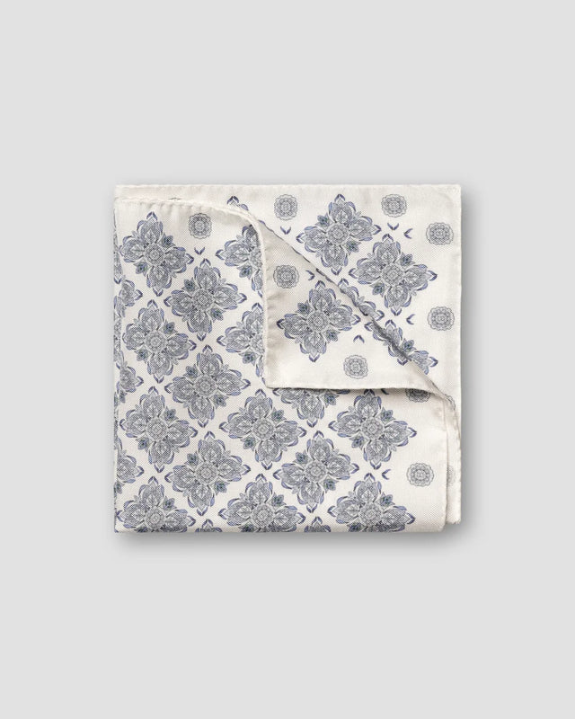 Light Blue Floral Silk Pocket Square