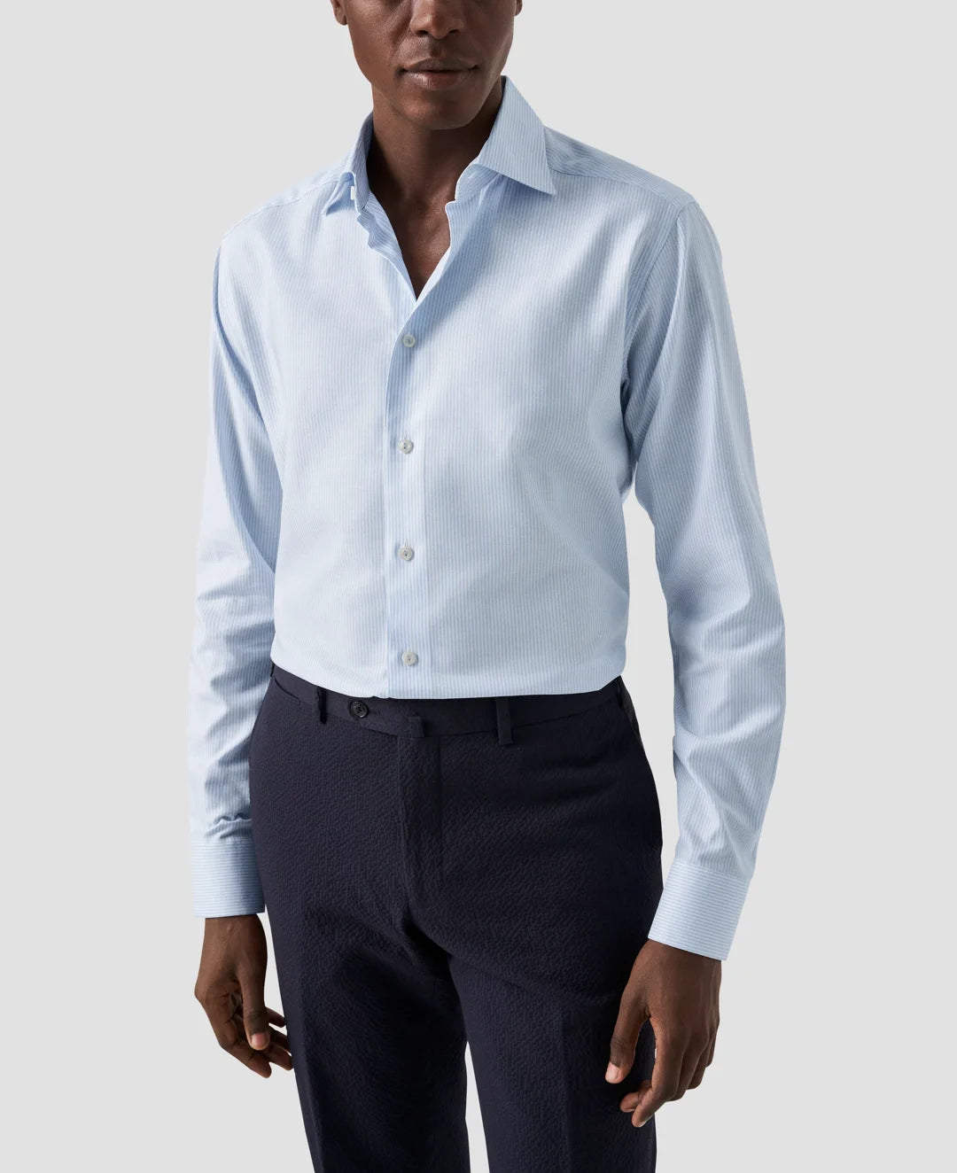 Light Striped Cotton Tencel Lyocell Shirt Eton