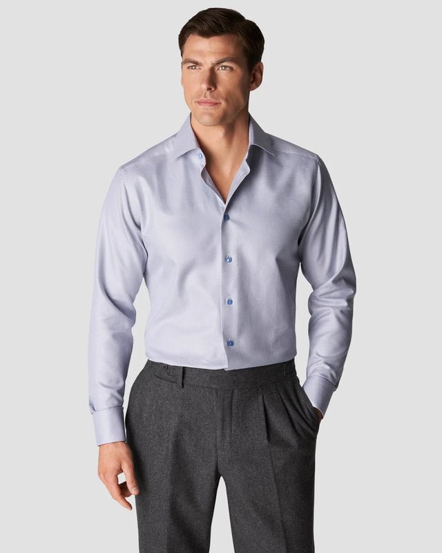 Light Blue King Twill Shirt - Eton