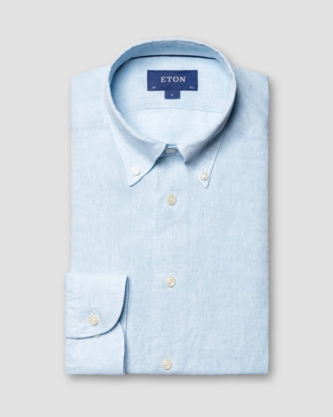 Light Linen Shirt Button Down Collar Eton