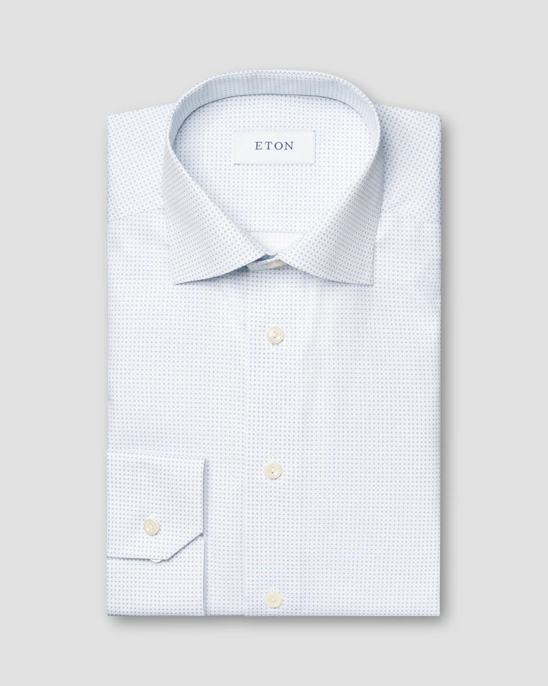 Light Micro Print Signature Poplin Shirt Eton