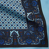 Light Miniature Floral Mosaic Silk Pocket Square