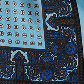 Light Miniature Paisley Bean Motif Silk Pocket Square