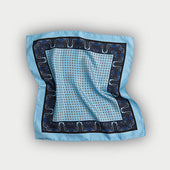 Light Miniature Paisley Bean Motif Silk Pocket Square