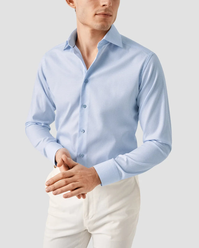 Supima 120-Piqué-Hemd in Faux-Uni - Eton