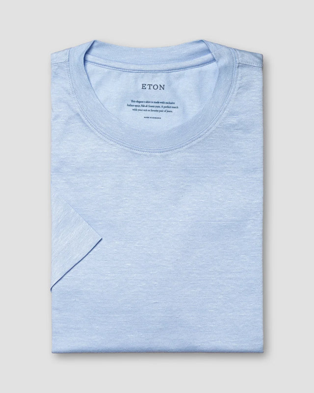 Light Blue Cotton-linen T-shirt - Eton
