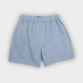 Light Blue Plain Cotton Twill Boxer Shorts