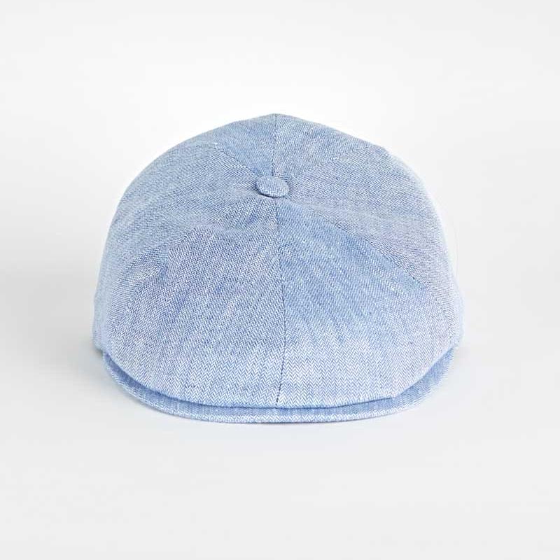 Light Plain Micro Herringbone Linen Toni Cap