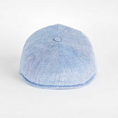 Light Blue Plain Micro Herringbone Linen Toni Cap