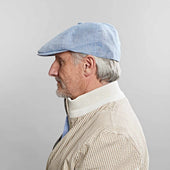 Light Plain Micro Herringbone Linen Toni Cap