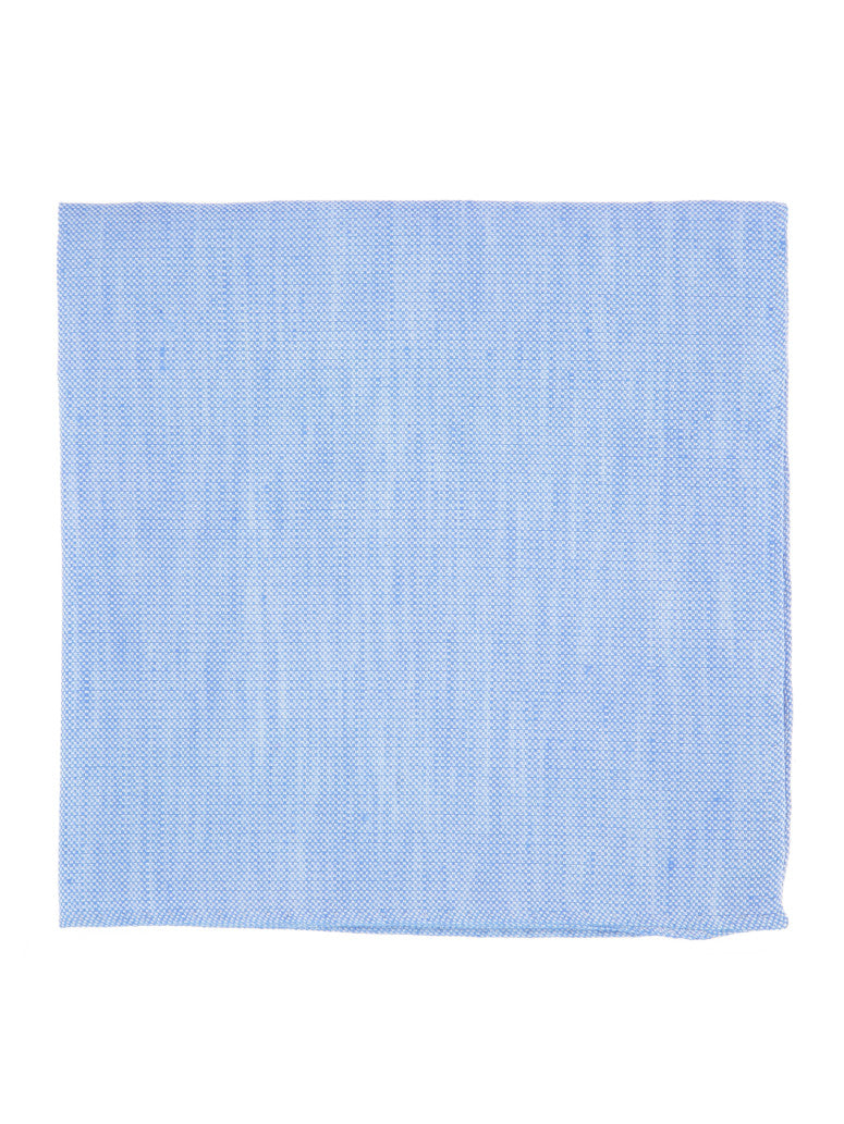 Light Pocket Square In Basket Weave Linen And Silk Bergame