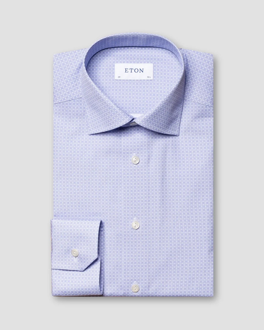 Geometric Print Signature Poplin Shirt Eton