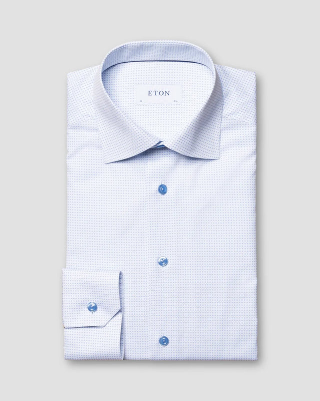 Hellblaues Popeline-Hemd - Eton