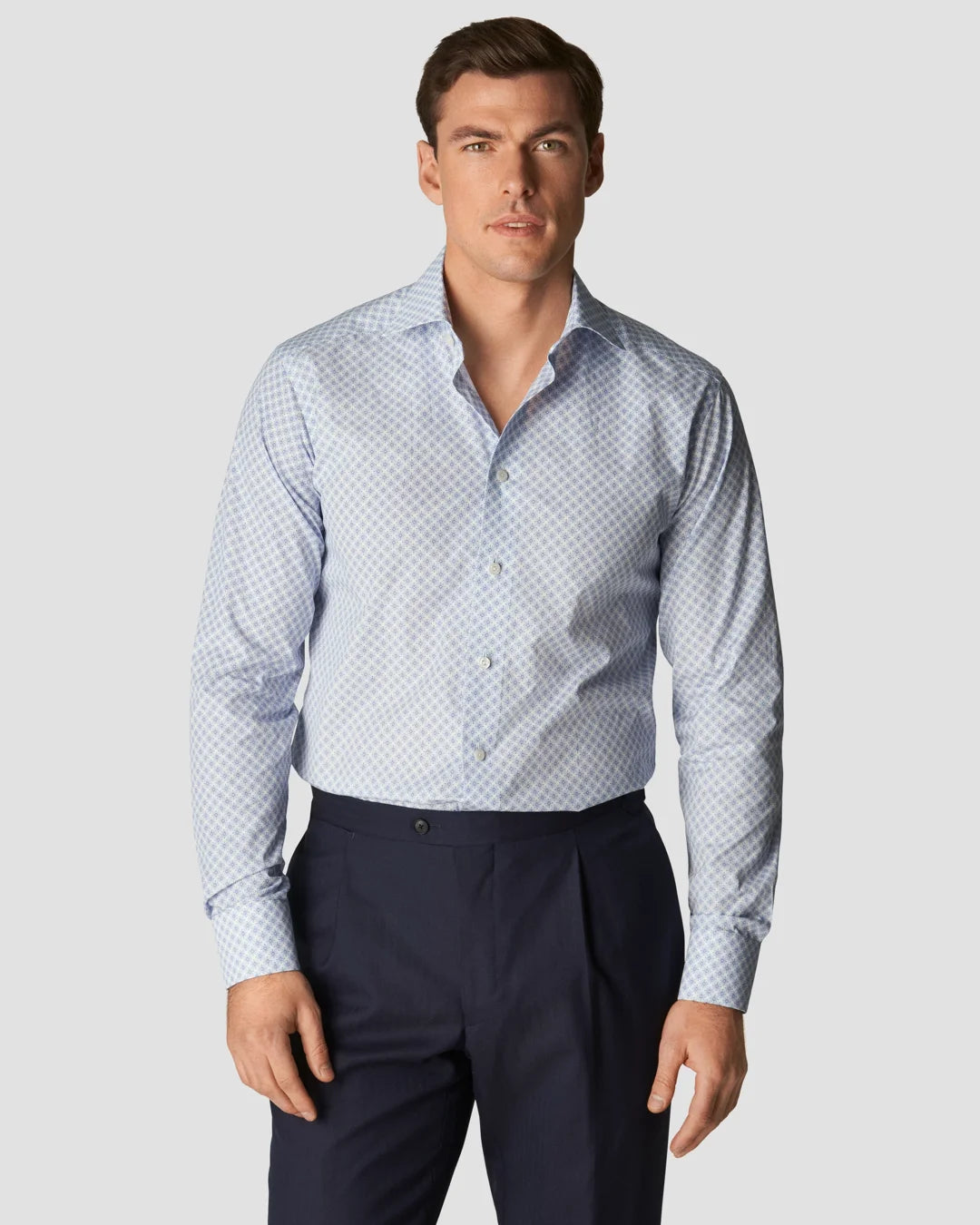 Light Medallion Print Signature Poplin Shirt Eton