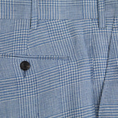 Light Prince Of Wales Check Linen Trousers