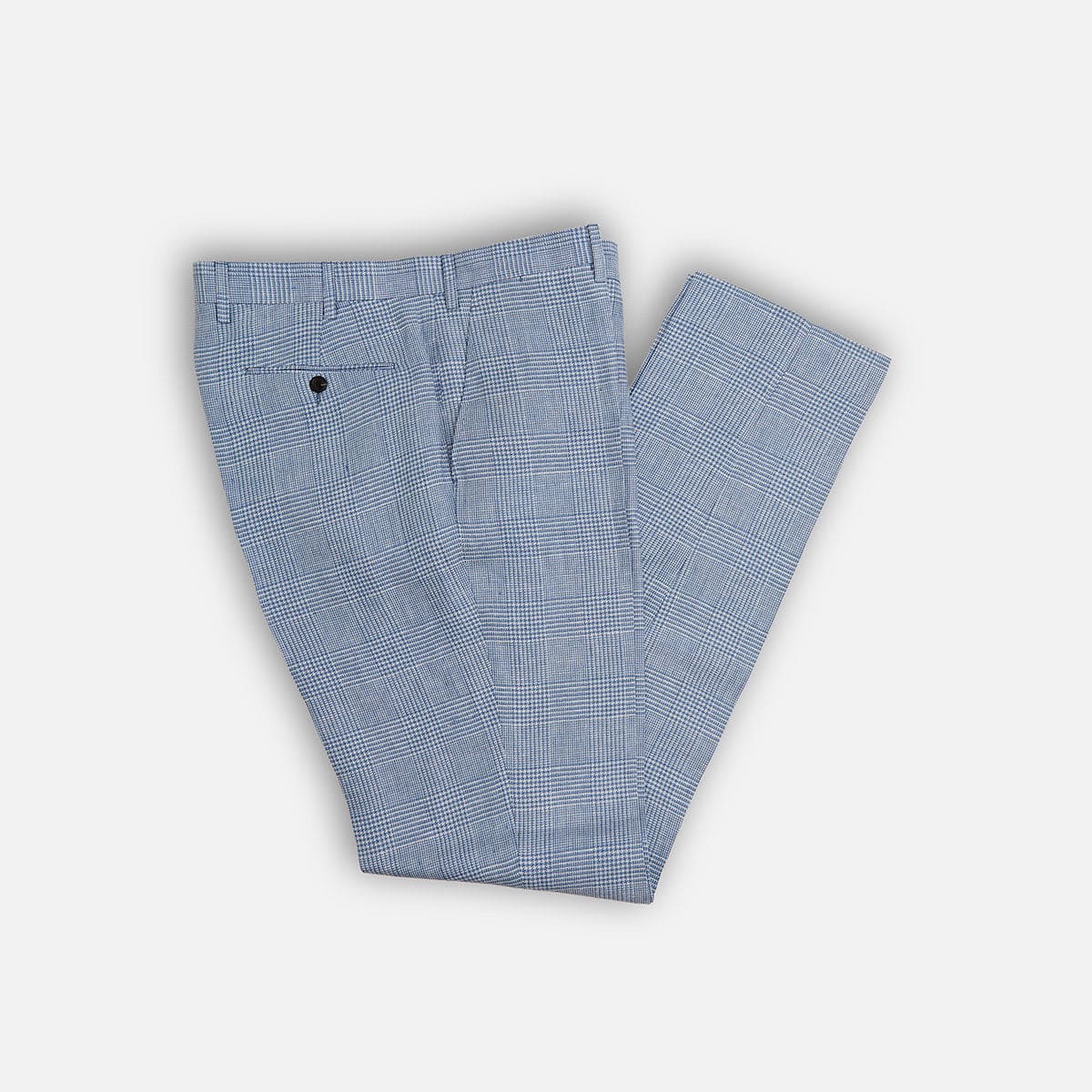 Light Prince Of Wales Check Linen Trousers