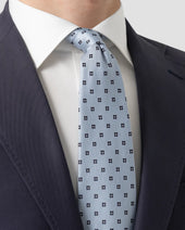 Light Micro Floral Print Silk Tie
