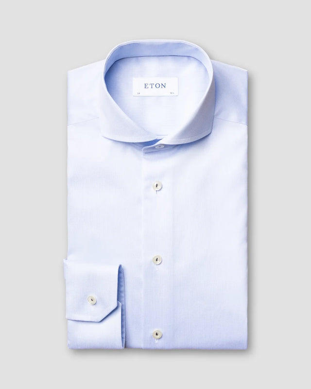 Hellblaues Hemd aus Royal Twill - Eton