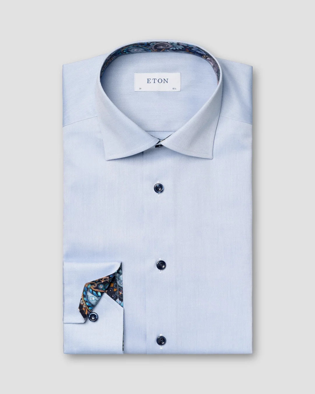Floral Effect Signature Twill Shirt Eton