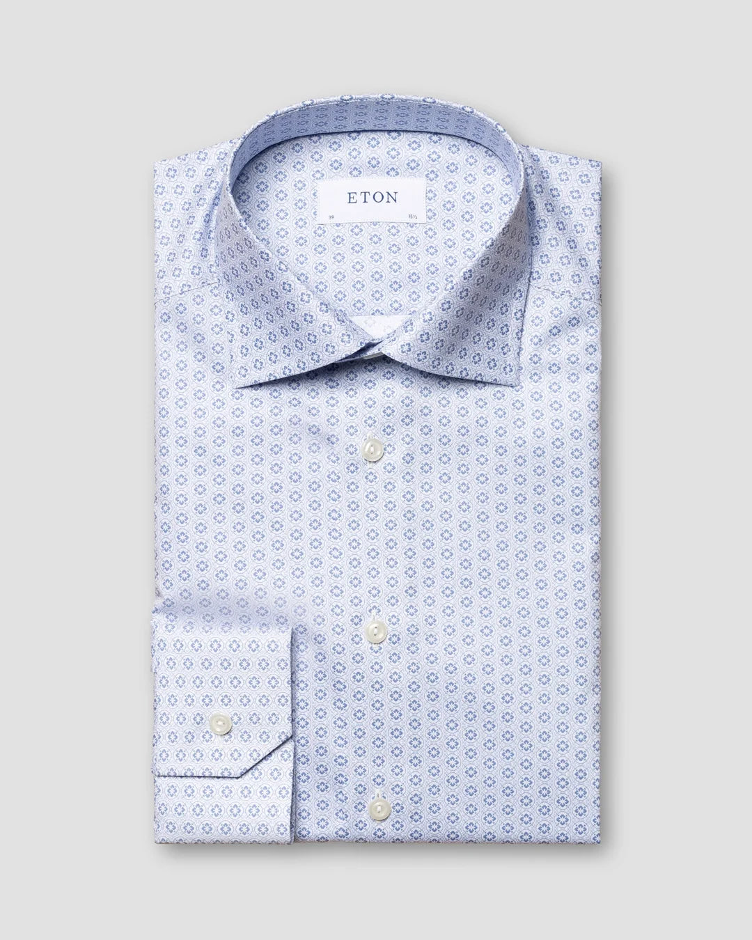 Light Geometric Print Signature Twill Shirt Eton
