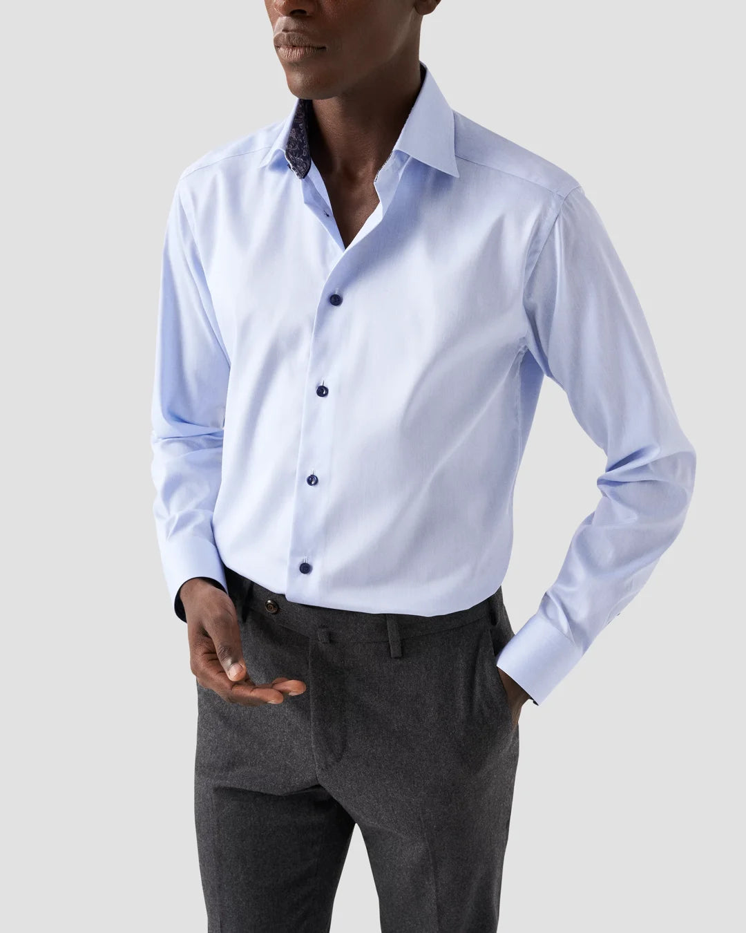 Light Signature Twill Shirt Paisley Contrast Details Eton