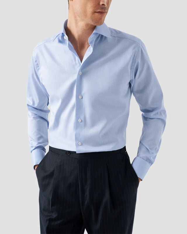Light Blue Signature Twill Shirt – Extra Long Sleeves - Eton
