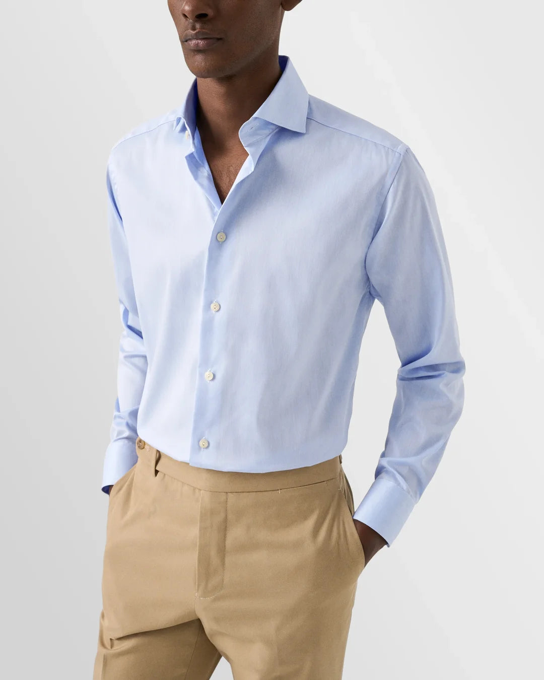 Light Signature Twill Shirt Wide Spread Collar Eton