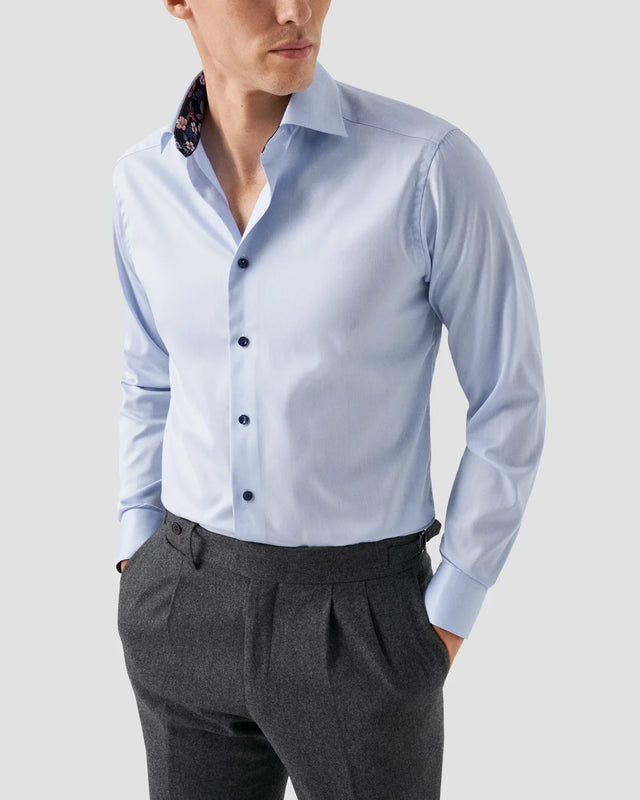 Light Blue Siganture Twill Shirt - Eton