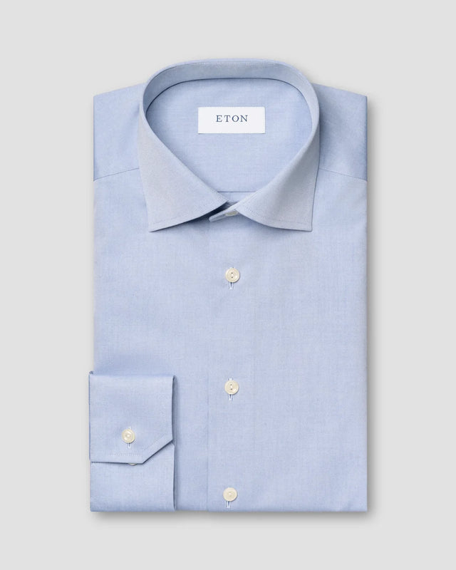 Light blue Solid Signature Poplin Shirt - Eton