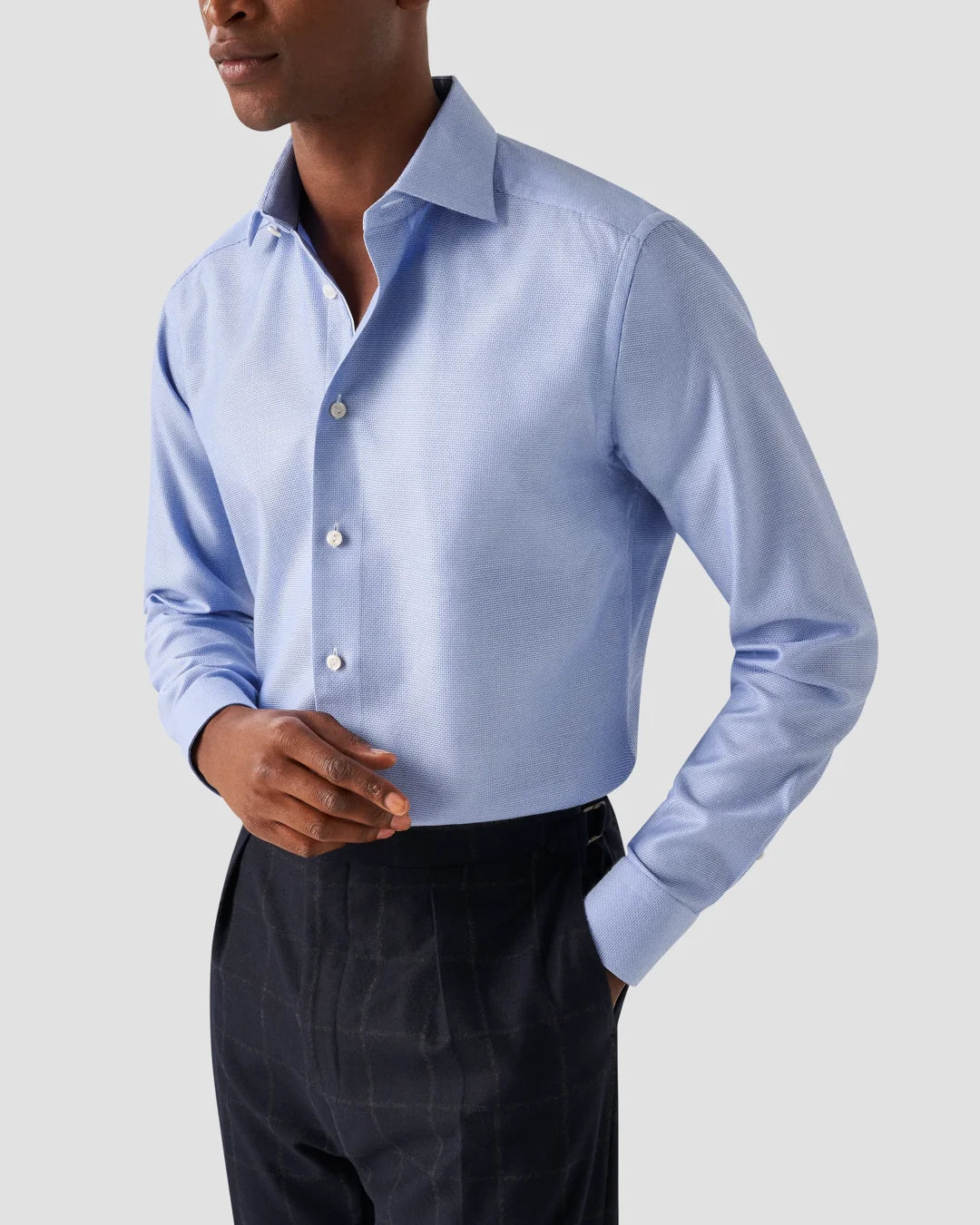 Light Cotton Tencel Lyocell Stretch Shirt Eton