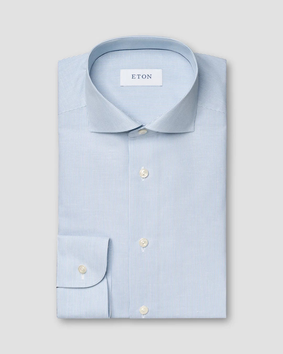Striped Cotton Linen Shirt Eton