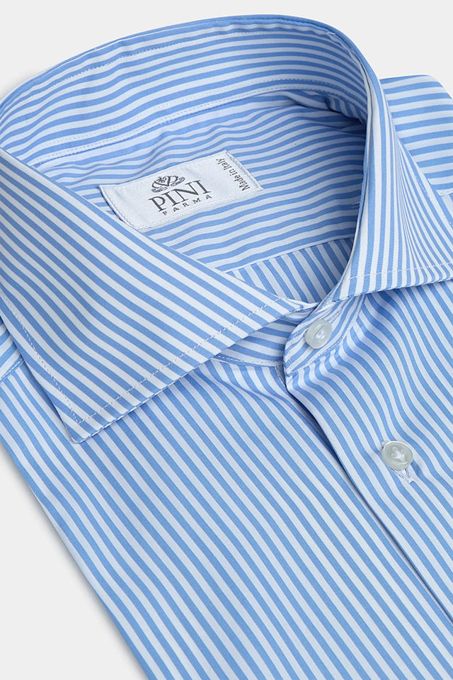 Light Blue Striped Shirt - Made in Italy