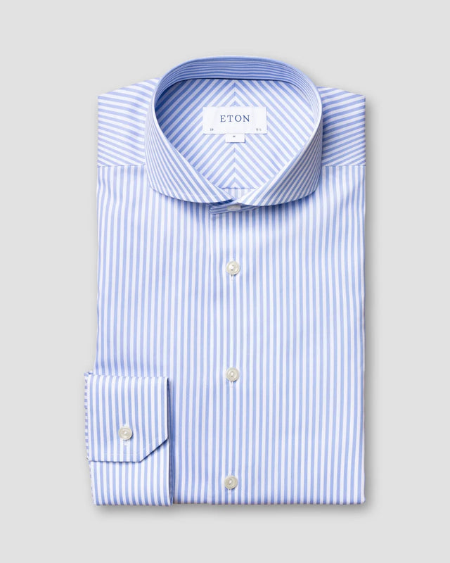 Hellblaues Hemd aus superedlem Satin - Eton