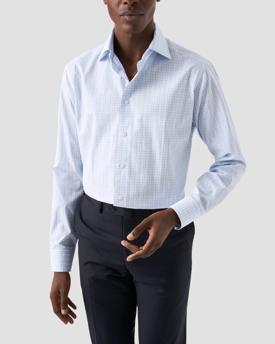 Light Checked Signature Twill Shirt Eton